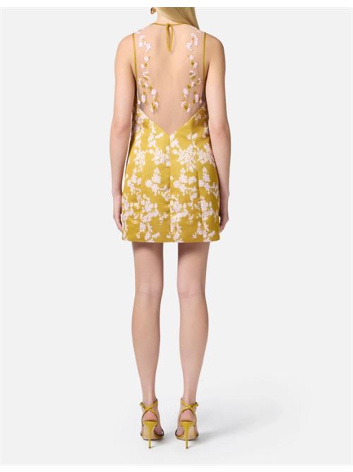 Printed duchesse and tulle dress ELISABETTA FRANCHI | AB75951E2.DJ4